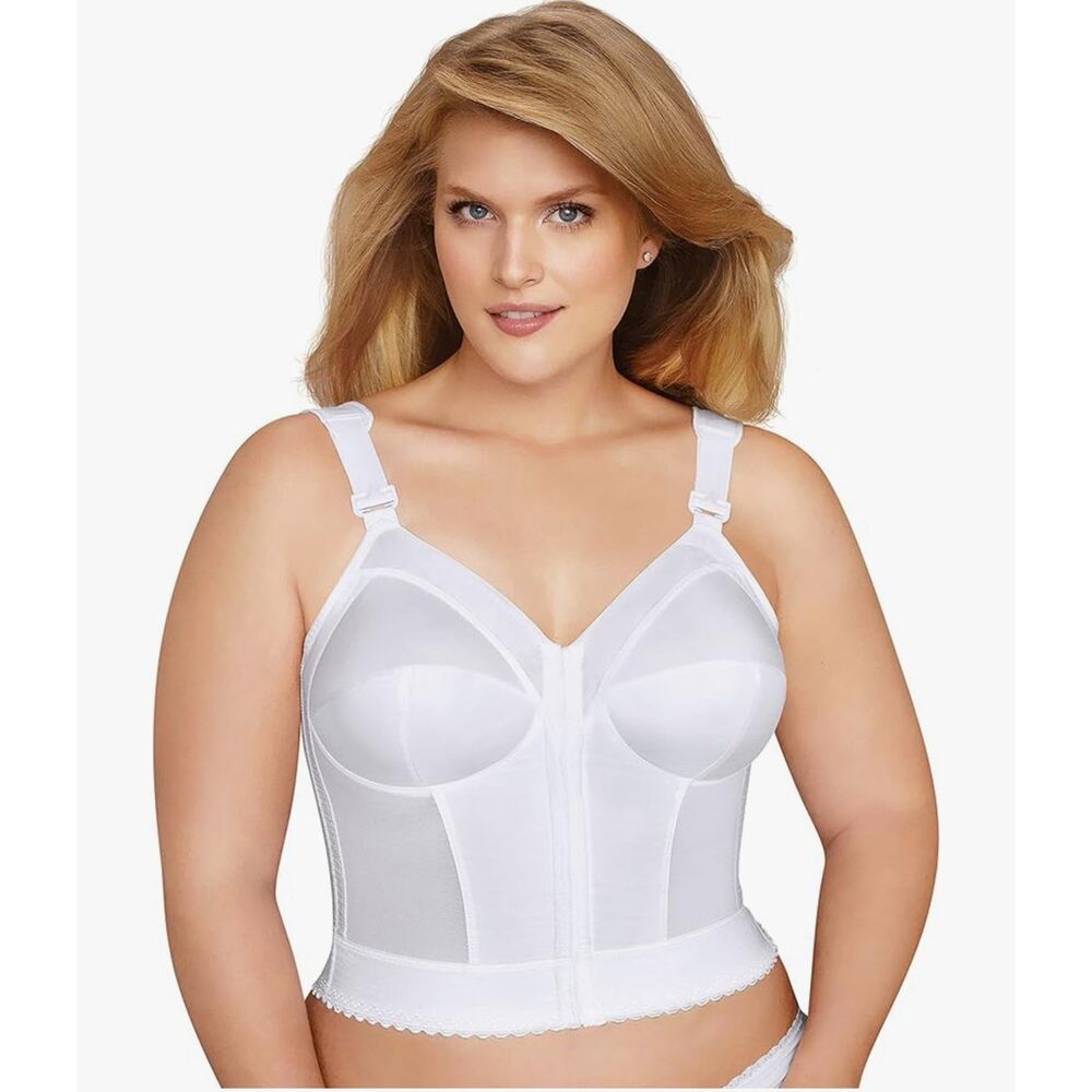 Exquisite Form Women’s Fully Front Longline Tummy Bra Size 48DD White Color